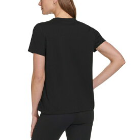 ダナ キャラン ニューヨーク レディース Tシャツ トップス Women's Cotton Embellished-Logo T-Shirt Black