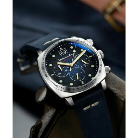 スピ二カー レディース 腕時計 アクセサリー Men's Hull Chrono Navy Blue Genuine Leather Strap Watch 42mm Navy