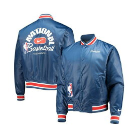 ナイキ レディース ジャケット＆ブルゾン アウター Men's Blue NBA 75th Anniversary Courtside Satin Full-Snap Jacket Blue