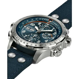 ハミルトン レディース 腕時計 アクセサリー Men's Swiss Automatic Chronograph Khaki Aviation X-Wind Blue Textile Strap Watch 45mm Blue