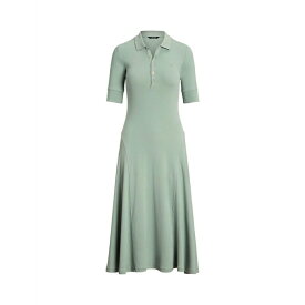 【送料無料】 ラルフローレン レディース ワンピース トップス COTTON-BLEND POLO DRESS Sage green