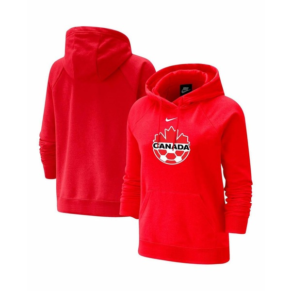 ナイキ レディース パーカー・スウェットシャツ アウター Women's Red Canada Soccer Varsity Raglan Tri-Blend Pullover Hoodie Red