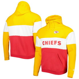 ニューエラ メンズ パーカー・スウェットシャツ アウター Kansas City Chiefs New Era Colorblock Current Pullover Hoodie Red/Gold