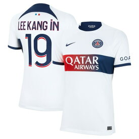 ナイキ レディース ユニフォーム トップス Lee Kang In Paris SaintGermain Nike Women's 2023/24 Away Stadium Replica Player Jersey White