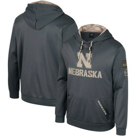 【送料無料】 コロシアム メンズ パーカー・スウェットシャツ アウター Nebraska Huskers Colosseum OHT Military Appreciation Pullover Hoodie Charcoal