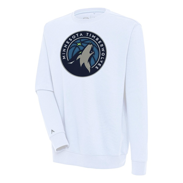 【送料無料】 アンティグア メンズ パーカー・スウェットシャツ アウター Minnesota Timberwolves Antigua Victory Pullover Sweatshirt White