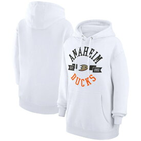 カールバンクス レディース パーカー・スウェットシャツ アウター Anaheim Ducks GIII 4Her by Carl Banks Women's City Graphic Fleece Pullover Hoodie White