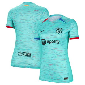 【送料無料】 ナイキ レディース ユニフォーム トップス Barcelona Nike Women's 2023/24 Third Replica Jersey Aqua