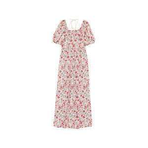 �A���e�B�b�N�o�e�B�b�N ���f�B�[�X �����s�[�X �g�b�v�X Annie puff-sleeve floral maxi dress Neutrals