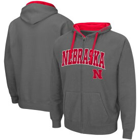 コロシアム メンズ パーカー・スウェットシャツ アウター Nebraska Huskers Colosseum Big & Tall FullZip Hoodie Charcoal