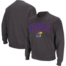 コロシアム メンズ パーカー・スウェットシャツ アウター Kansas Jayhawks Colosseum Arch & Logo Crew Neck Sweatshirt Charcoal