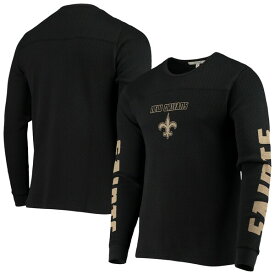 ジャンクフード メンズ Tシャツ トップス New Orleans Saints Junk Food Heavyweight Thermal Long Sleeve TShirt Black