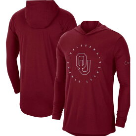 ナイキ メンズ Tシャツ トップス Oklahoma Sooners Nike Campus TriBlend Performance Long Sleeve Hooded TShirt Crimson