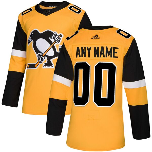 激安大特価！ アディダス メンズ ユニフォーム トップス Pittsburgh Penguins adidas Alternate Authentic Custom Jersey Gold