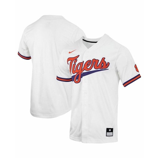 ナイキ メンズ パーカー・スウェットシャツ アウター Men's White Clemson Tigers Replica Full-Button Baseball Jersey White
