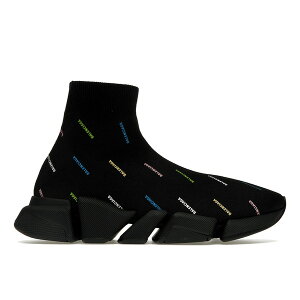 Balenciaga �o�����V�A�K �����Y �X�j�[�J�[ �yBalenciaga Speed 2.0 AllOver Logo Recycled Knit Black Multicolor�z �T�C�Y US_9(27.0cm) Black Multicolor