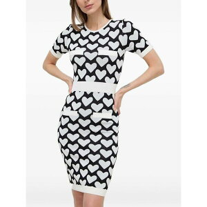 �V���r�A���q�[�` ���f�B�[�X �����s�[�X �g�b�v�X Heart-print short-sleeve mini dress Black