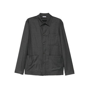 �}�j���G�� ���b�c �����Y �W���P�b�g���u���]�� �A�E�^�[ Patch-pocket shirt jacket Grey