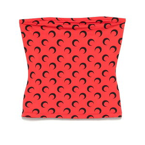 �}���[�� �Z�� ���f�B�[�X �J�b�g�\�[ �g�b�v�X Moonogram-pattern top Red