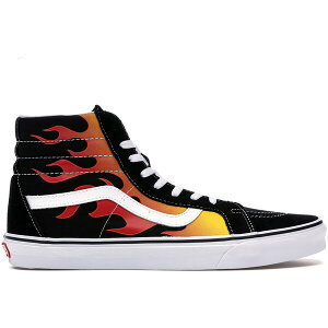 Vans �o���Y �����Y �X�j�[�J�[ �yVans Sk8-Hi Re-Issue Flames�z �T�C�Y US_10(28.0cm) Black Flame/True White