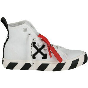 OFF-WHITE �I�t�z���C�g �����Y �X�j�[�J�[ �yOFF-WHITE High-Top Vulcanized Canvas Sneaker White Black�z �T�C�Y US_8(26.0cm) White/Black