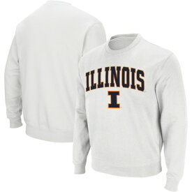 コロシアム メンズ パーカー・スウェットシャツ アウター Illinois Fighting Illini Colosseum Arch & Logo Crew Neck Sweatshirt White