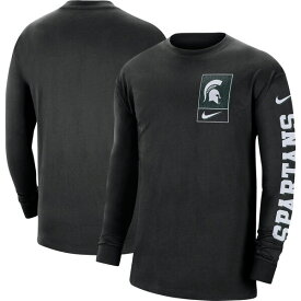 ナイキ メンズ Tシャツ トップス Michigan State Spartans Nike Seasonal Max90 2Hit Long Sleeve TShirt Black