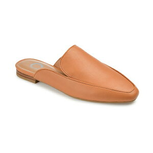 W[j[RNV fB[X T_ V[Y Women's Akza Wide Width Slip On Square Toe Mules Flats Cognac