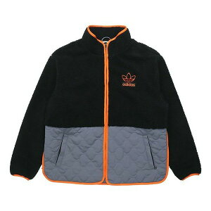 adidas AfB_X Y Xj[J[ yadidas originals Big Trfl Sherpa Stitching Lamb Wool Casual Sports Jacket Men's Black H09361z TCY US_M_S