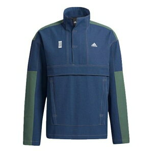adidas AfB_X Y Xj[J[ yadidas Wj Anorak Colorblock Casual Sports Stand Collar Half Zipper Jacket Navy Blue GP0902z TCY US_M_M