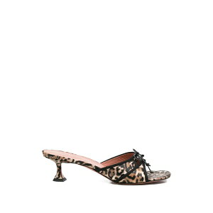�A�~�i���A�f�B ���f�B�[�X �T���_�� �V���[�Y Eleonora leopard-print tie-detail mules Neutrals