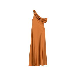 �����t���[���� ���f�B�[�X �����s�[�X �g�b�v�X One-shoulder draped dress Orange
