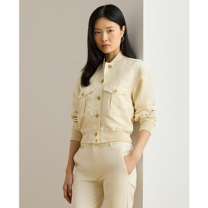 t[ fB[X WPbgu] AE^[ Women's Linen-Blend Bomber Jacket Ivory Beige