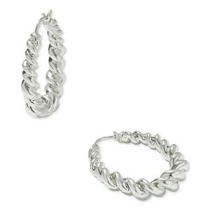 PhXRbg fB[X sAXCO ANZT[ Twisted Ribbon Oval Hoop Earrings Rhod Metal