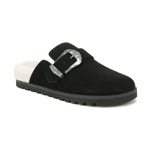 u[tBbV }u fB[X Xb|E[t@[ V[Y Women's Sienna Cozy Round Toe Slip On Flat Clogs Black Faux Suede
