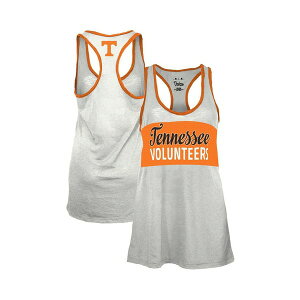 プレスボックス レディース カットソー トップス Women's White/Tennessee Orange Tennessee Volunteers Tracy Racerback Burnout Tank Top White, Tennessee Orange