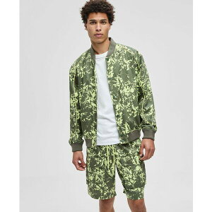 [h Iu  Y WPbgu] AE^[ Men's Abstracted Floral Regular-Fit Printed Bomber Jacket, Macy's Exclusive Wild Ivy