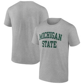 ファナティクス メンズ Tシャツ トップス Michigan State Spartans Fanatics Branded Basic Arch TShirt Heather Gray