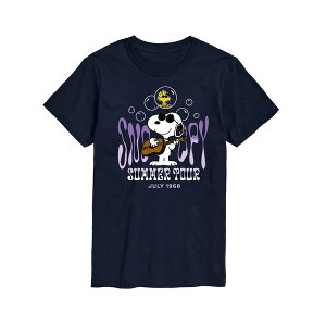 �G�A�E�F�[�u�X �����Y �V���c �g�b�v�X Hybrid Apparel Snoopy Summer Tour Men's Short Sleeve Tee Navy