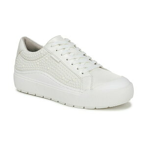 hN^[EV[ fB[X Xj[J[ V[Y Women's Time Off Lace Up Platform Sneakers Embellished White Faux Leather
