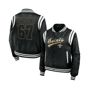 EFA oC GEAh[Y fB[X WPbgu] AE^[ Women's Black New Orleans Saints Bomber Full-Zip Jacket Black