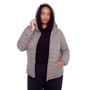 ApC m[X fB[X WPbgu] AE^[ Plus Size Yoho Lightweight Packable Puffer Jacket & Bag Taupe