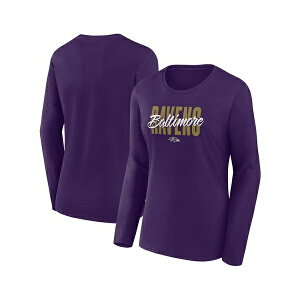 ���S �A�X���`�b�N ���f�B�[�X �J�b�g�\�[ �g�b�v�X Women's Purple Baltimore Ravens Grip Long Sleeve T-Shirt Purple