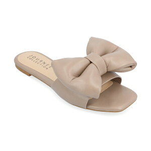 W[j[RNV fB[X T_ V[Y Women's Fayre Wide Width Oversized Bow Slip On Flat Sandals Mocha