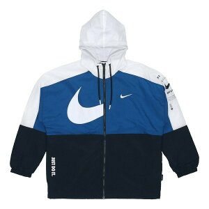Nike iCL Y Xj[J[ yNike Sportswear Swoosh Contrast Color Stitching Sports hooded Woven Jacket Blue DJ8038-401z TCY US_M_L