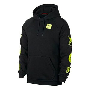 Air Jordan W[_ Y Xj[J[ yAir Jordan Air logo Printing Fleece Lined Pullover Black Green BQ0298-010z TCY US_M_XXL