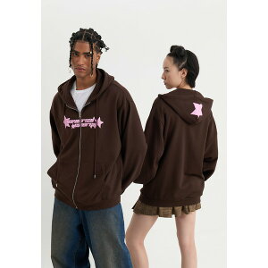 A^[ Y T_ V[Y UNISEX - Zip-up sweatshirt - dark brown