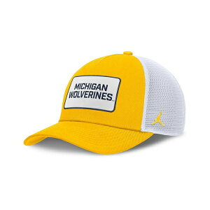�W���[�_�� �����Y �X�q �A�N�Z�T���[ Men's Maize/White Michigan Wolverines 2025 On-Field Rise Patch Trucker Adjustable Hat Maize, White