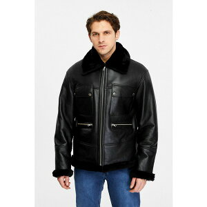 t@[jbN [P[ Y WPbgu] AE^[ Men's Genuine Sheepskin Bomber Jacket Black