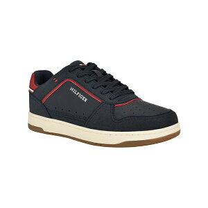 トミー ヒルフィガー メンズ スニーカー シューズ Men's Torri Lace Up Fashion Sneakers Navy, Red